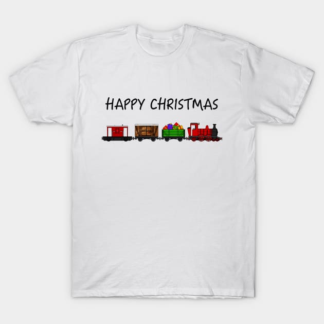 Christmas 2020 Steam Train Locomotive and Festive Wagons T-Shirt by doodlerob